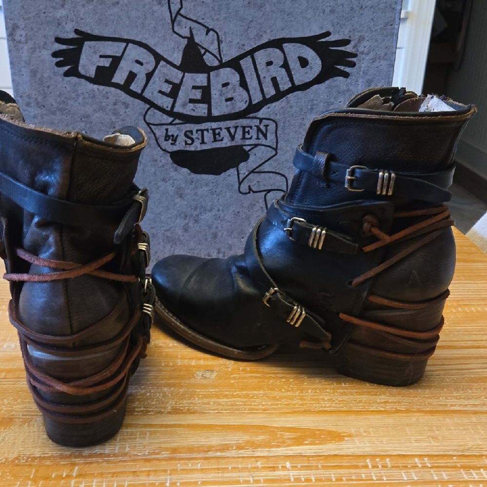 Freebird by Steven Two-Tone Leather Boots